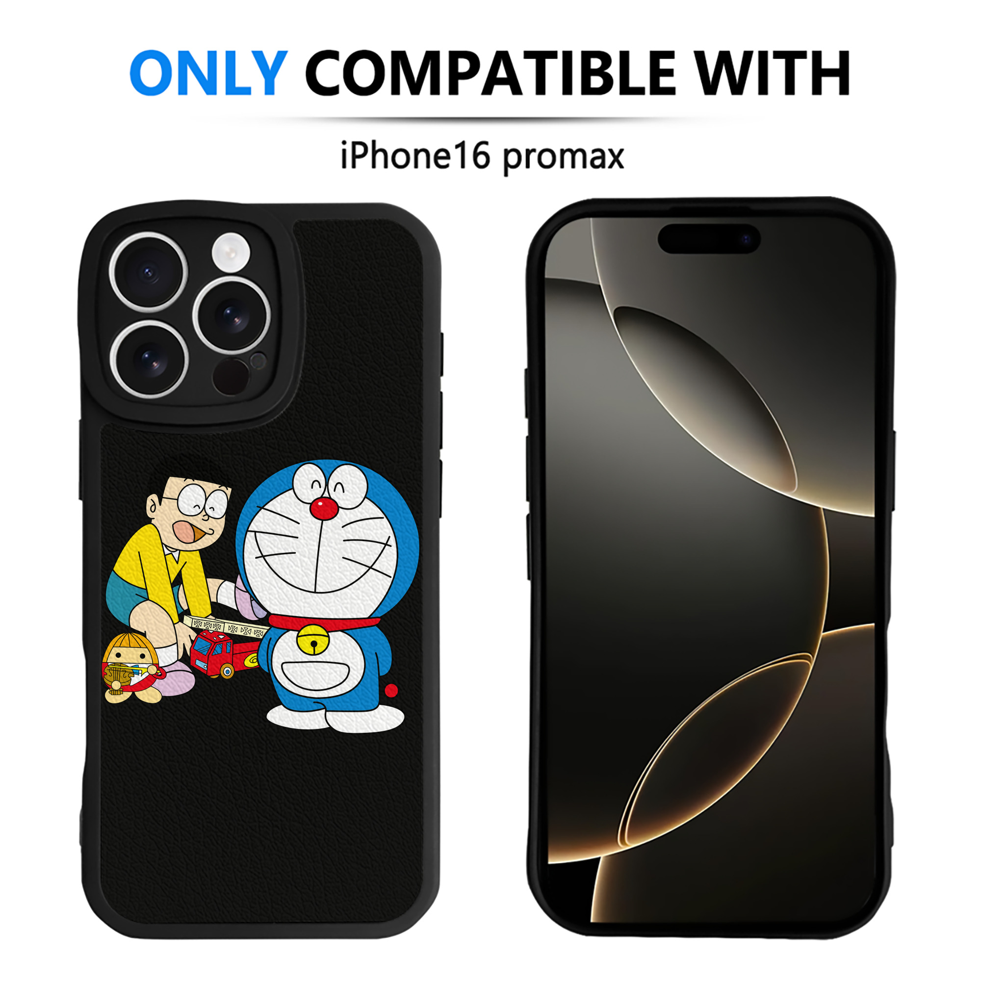 （画像用） ドラえもん Doraemon 【iPhone 16シリーズ対応】シリコンスマホケース（レザー調） 材質：シリコン